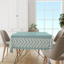 Ver imagem 2 de Toalha de Mesa Quadrada para 4 Lugares Chevron Azul 1.45M x 1.45M Único