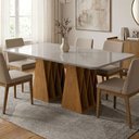 Ver imagem 1 de Mesa de Jantar Orquestra 6 Lugares Naturalle e Off White com Estilo Contemporâneo