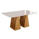 Ver imagem 2 de Mesa de Jantar Orquestra 6 Lugares Naturalle e Off White com Estilo Contemporâneo
