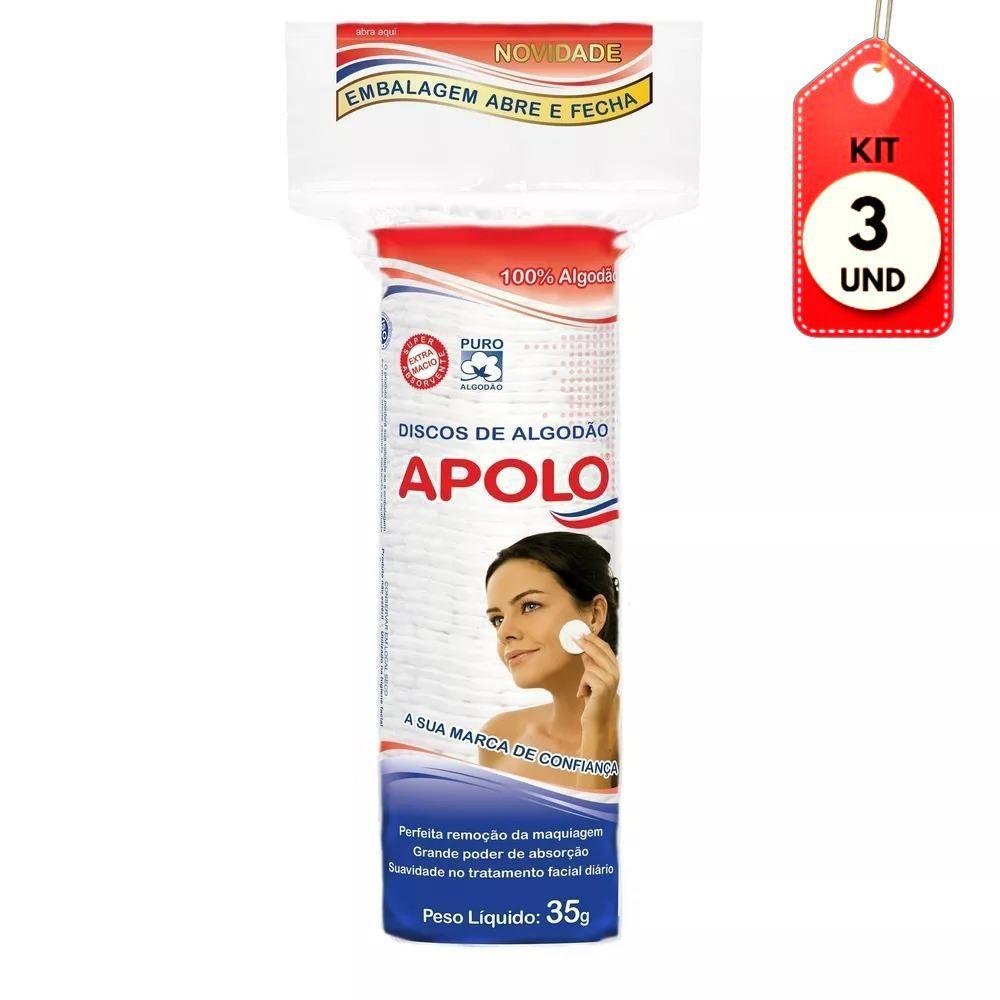 Kit C/03 Apolo Algodão Disco Ziplock 35g