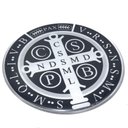 Ver imagem 5 de Adesivo Medalha de São Bento Preto e Branco Resinado 7 Cm