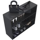 Ver imagem 7 de Sapateira Multiuso Organizador Com 03 Prateleiras E Rodízio Pérola L03 Preto - Lyam Decor