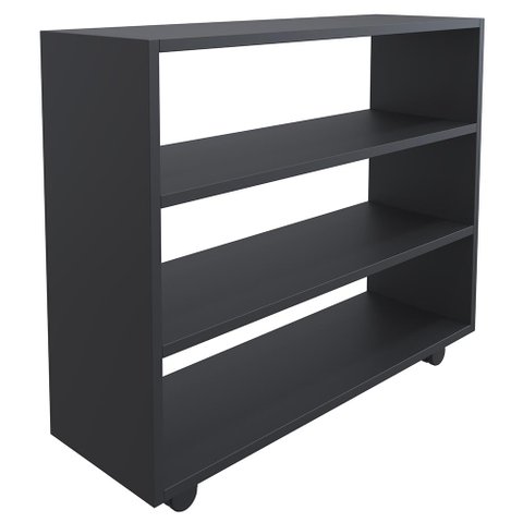 Sapateira Multiuso Organizador Com 03 Prateleiras E Rodízio Pérola L03 Preto - Lyam Decor