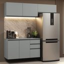 Ver imagem 1 de Armário de Cozinha Compacta Suspenso 200cm Nice Madesa Xa05 Cinza