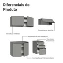 Ver imagem 6 de Armário de Cozinha Compacta Suspenso 200cm Nice Madesa Xa05 Cinza