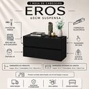 Ver imagem 2 de Mesa de Cabeceira Eros 60cm Parede Suspenso 2 Gavetas Cor Preto