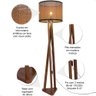 Luminária de Chão Estrela com Pés de Madeira e Tela Teca Marrom 162cm - 5