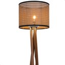 Ver imagem 3 de Luminária de Chão Estrela com Pés de Madeira e Tela Teca Marrom 162cm