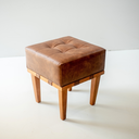 Ver imagem 4 de Kit 2 Puff Banqueta Quadrado Apolo para Sala Madeira Maciça em Couro Marrom