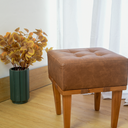 Ver imagem 3 de Kit 2 Puff Banqueta Quadrado Apolo para Sala Madeira Maciça em Couro Marrom