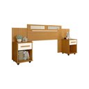 Ver imagem 3 de Cabeceira De Solteiro Casal Extensível Jade Com 2 Mesas De Cabeceira - Nature/Off White - Cor: Bege