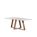 Ver imagem 1 de Conjunto de Jantar Mesa Retangular com Vidro Avena 6 Cadeiras Lara - Canella c/ PU Off White