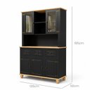 Ver imagem 4 de Kit 5 Peças com Armários 5 Portas 3 Gavetas Retrô MDF 130cm Joy Yescasa Preto/Natural