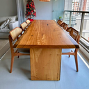 Ver imagem 3 de Mesa de Jantar Rústico Elegante - Madeira Maciça Pequiá - Borda Orgânica