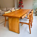 Ver imagem 4 de Mesa de Jantar Rústico Elegante - Madeira Maciça Pequiá - Borda Orgânica