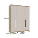 Ver imagem 4 de Guarda-roupa Casal Barcelona 4 Portas 2 Gavetas 100% Mdf Carvalho/off White - Politorno