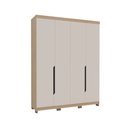 Ver imagem 2 de Guarda-roupa Casal Barcelona 4 Portas 2 Gavetas 100% Mdf Carvalho/off White - Politorno