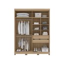 Ver imagem 3 de Guarda-roupa Casal Barcelona 4 Portas 2 Gavetas 100% Mdf Carvalho/off White - Politorno