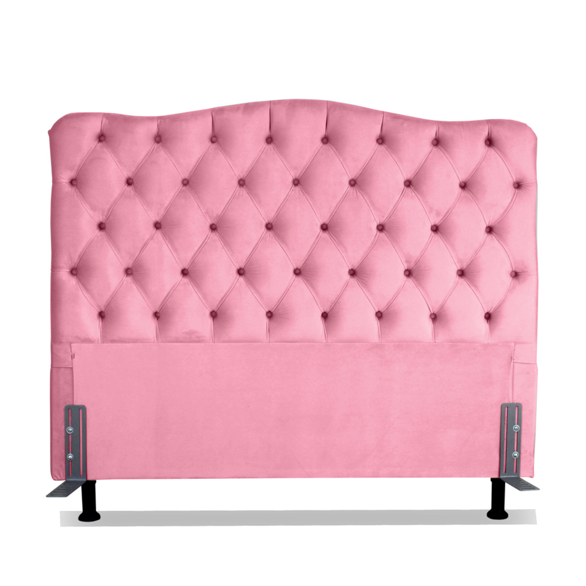 Cabeceira Para Cama Box Casal 1,4 M Realeza:Suede Rosa Claro - 2