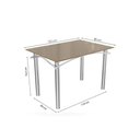 Ver imagem 4 de Conjunto: Mesa de Cozinha Elba Tampo Madeirado C/ Vidro 120cm e 6 Cadeiras Holanda Cromada/freijo