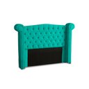 Ver imagem 2 de KIT + Cabeceira Com Recamier Baú Dunas Princesa em captonê 0,90 solteiro Cama Box Azul Tiffany Velud