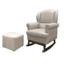 Ver imagem 1 de Poltrona de Amamentação Balanço Pés Canoa e Puff Reto Maternidade Sabrina Bege Linho - Phoenix Baby