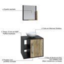 Ver imagem 3 de Conjunto Balcão C-cuba R30 e Espelheira Soft 500 Preto Ônix C-branco Chess Preto Ônix C-carvalho