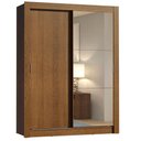Ver imagem 2 de Guarda-Roupa Solteiro Madesa Dallas 2 Portas de Correr com Espelho 2 Gavetas Rustic Cor:Rustic