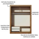 Ver imagem 5 de Guarda-Roupa Solteiro Madesa Dallas 2 Portas de Correr com Espelho 2 Gavetas Rustic Cor:Rustic