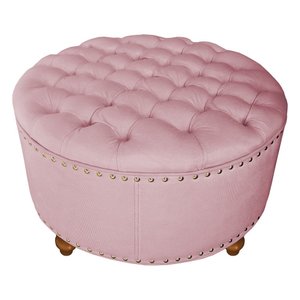 Puff Amora 1 Metro Suede Rosa SLK Decor Amara