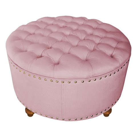 Puff Amora 1 Metro Suede Rosa SLK Decor Amara