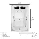 Ver imagem 5 de Banheira Dupla Esmeraldas Completa com Hidro em Acrílico - 1.80x1.20x0.41 - 220v