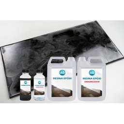 Kit Porcelanato Liquido Metálico Cinza Cetim / Preto Profundo AG por M² Resinas ag Kit Porcelanato L - 1