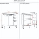 Ver imagem 4 de Balcão para Pia 120cm sem Tampo 3 Portas 2 Gavetas Urbane Freijó/Freijó