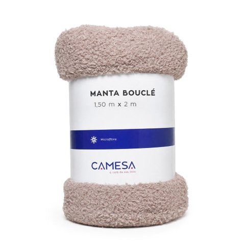 Cobertor Manta Solteiro Peseira para Cama Sofá Antialérgica Bouclé Rosé 1,50x2,00m - Camesa