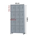 Ver imagem 2 de Roupeiro de Aço c/ 12 Portas Pequenas – 1,96×0,93×0,36m – CZ/CZ – AMAPA – 10106