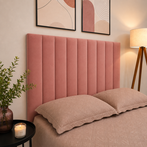 Kit Cabeceira Modular Estofada Autocolante Cama de Casal - 144x90cm
