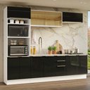 Ver imagem 1 de Armário de Cozinha Completa 270 Cm Branco/preto Lux Madesa 05