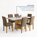 Ver mais imagens de Conjunto de Jantar 6 Lugares Carol Tampo Vidro e MDF 160x80cm Cinamomo Off White