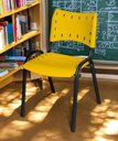 Ver imagem 1 de Cadeira Iso Base Preto Escola, Escritório Amarelo Kit 11 Un