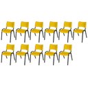 Ver imagem 2 de Cadeira Iso Base Preto Escola, Escritório Amarelo Kit 11 Un
