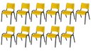 Ver imagem 2 de Cadeira Iso Base Preto Escola, Escritório Amarelo Kit 11 Un