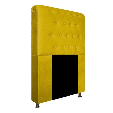 Cabeceira Brenda Para Cama Box Solteiro 120cm com Capitonê Suede - Ecotec Decor:Amarelo