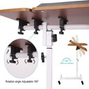 Ver mais imagens de Mesa Notebook Dupla Articulada Mesinha Altura Ajustavel Suporte Computador Jantar com Rodinhas