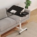 Ver imagem 6 de Mesa Notebook Dupla Articulada Mesinha Altura Ajustavel Suporte Computador Jantar com Rodinhas
