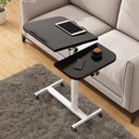 Ver imagem 3 de Mesa Notebook Dupla Articulada Mesinha Altura Ajustavel Suporte Computador Jantar com Rodinhas