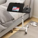 Ver imagem 2 de Mesa Notebook Dupla Articulada Mesinha Altura Ajustavel Suporte Computador Jantar com Rodinhas