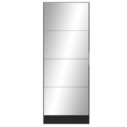 Sapateira 1 Porta com Espelho Jade Plus Multimóveis Preta - 6