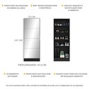 Ver imagem 3 de Sapateira 1 Porta com Espelho Jade Plus Multimóveis Preta