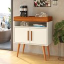 Ver imagem 1 de Aparador Café Drink com Portas Pés em Madeira Pinus Off White/caramelo